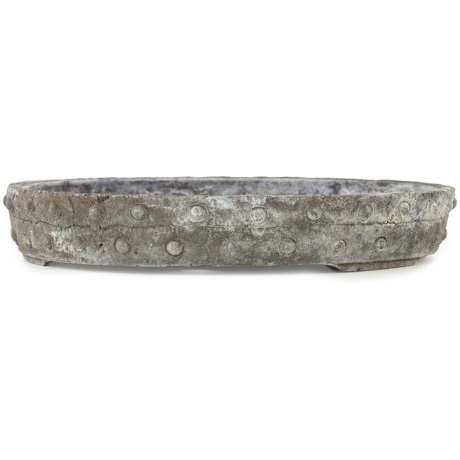 Runder unglasierter Bonsai-Topf von Yamaaki Koshosen (erste Generation) - 305 x 305 x 50 mm