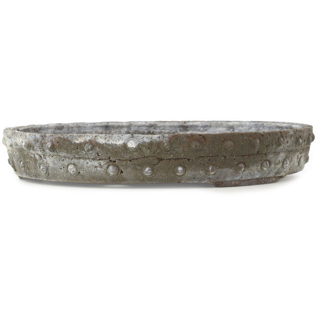 Ronde ongeglazuurde bonsaipot van Yamaaki Koshosen (eerste generatie) - 305 x 305 x 50 mm