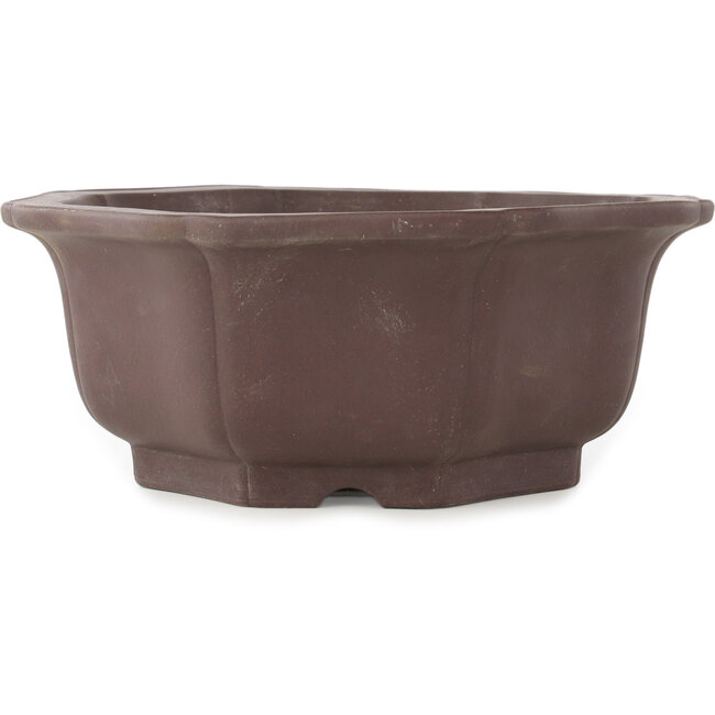 Vaso bonsai non smaltato a forma di fiore rotondo di Yamaaki - 355 x 355 x 137 mm