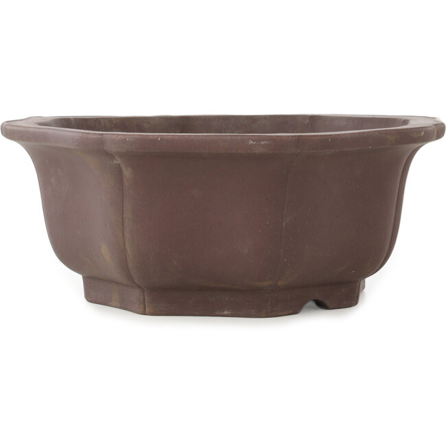 Pot à bonsaï rond en forme de fleur non émaillé par Yamaaki - 355 x 355 x 137 mm