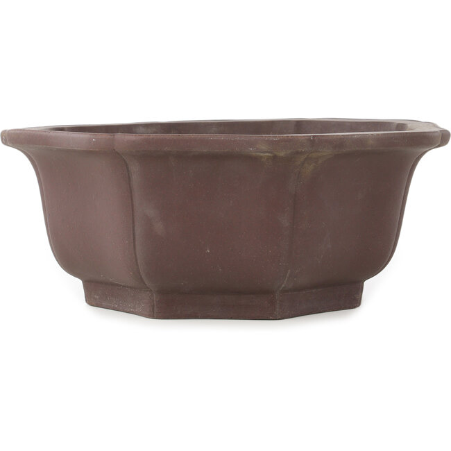 Vaso bonsai non smaltato a forma di fiore rotondo di Yamaaki - 355 x 355 x 137 mm