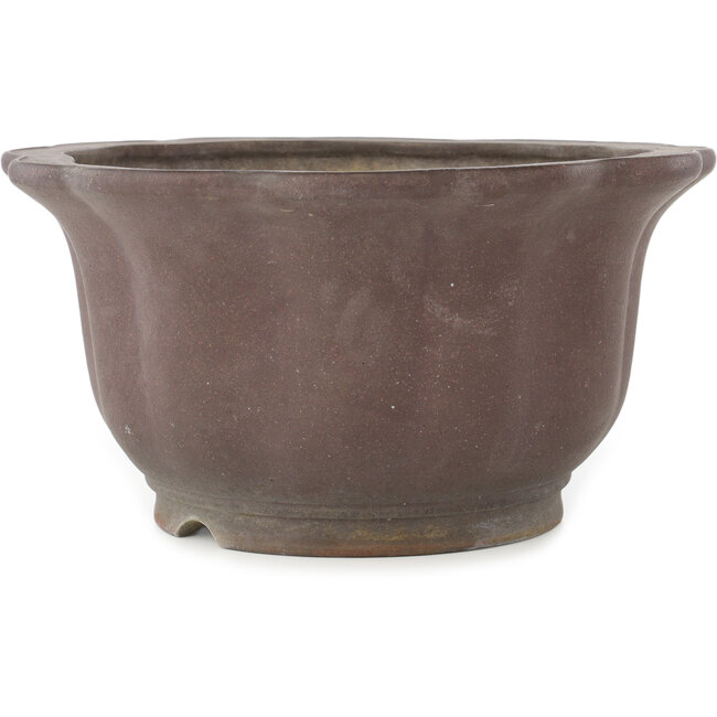 Hexagonal unglazed bonsai pot by Yamaaki - 347 x 347 x 180 mm