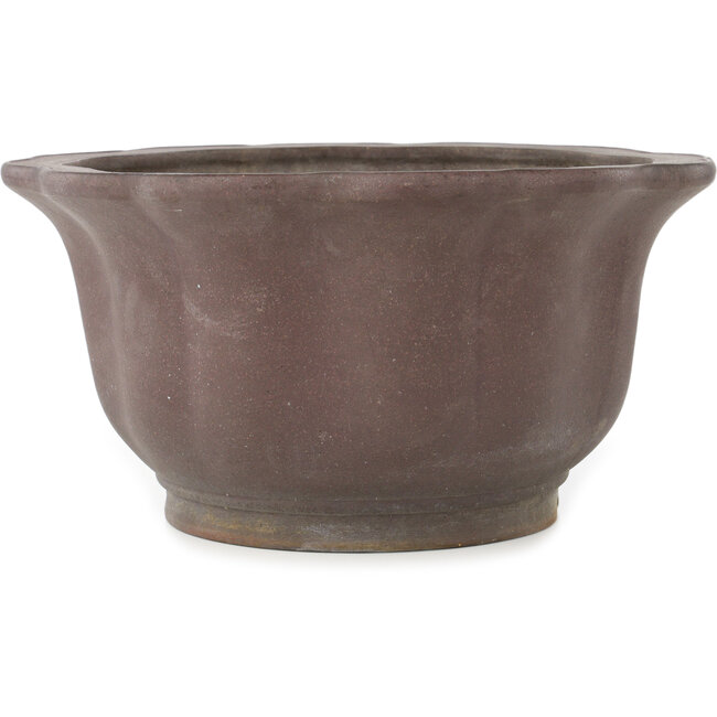 Hexagonal unglazed bonsai pot by Yamaaki - 347 x 347 x 180 mm