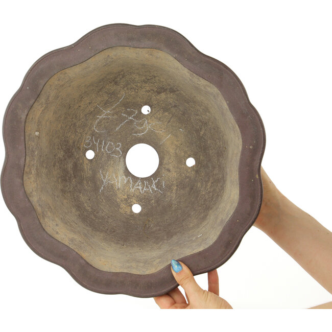 Maceta hexagonal sin esmaltar para bonsái de Yamaaki - 347 x 347 x 180 mm