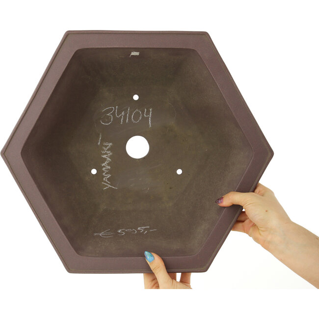 Maceta para bonsái redonda sin esmaltar de Yamaaki - 400 x 400 x 165 mm