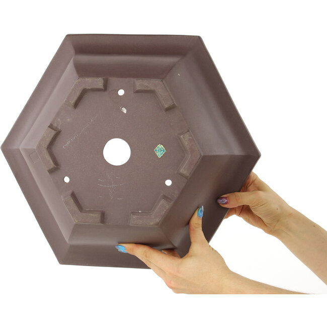 Pot à bonsaï rond non émaillé de Yamaaki - 400 x 400 x 165 mm