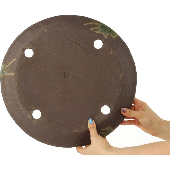 Maceta redonda para bonsái sin esmaltar de Ryugaku - 378 x 378 x 55 mm