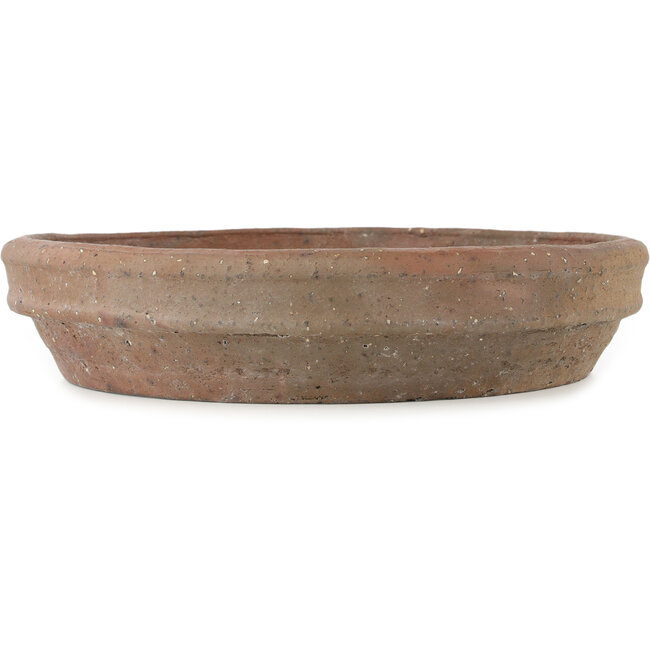 Round unglazed bonsai pot by Reiho - 390 x 390 x 88 mm