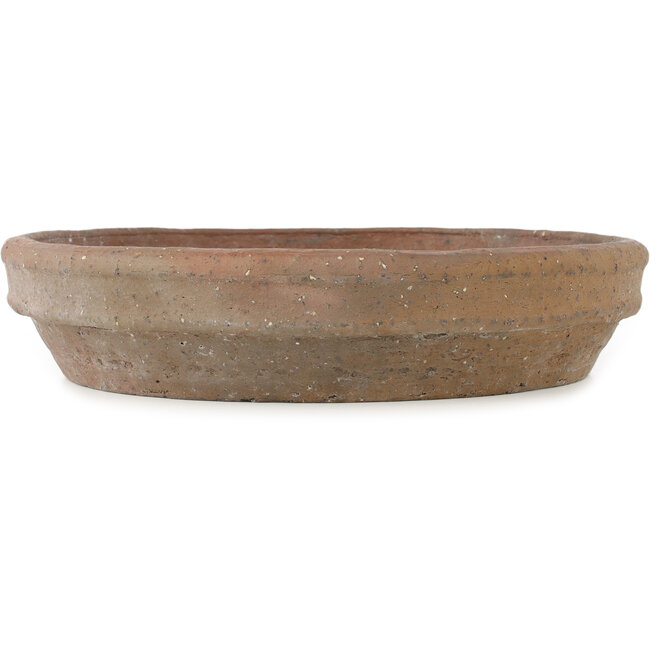 Round unglazed bonsai pot by Reiho - 390 x 390 x 88 mm