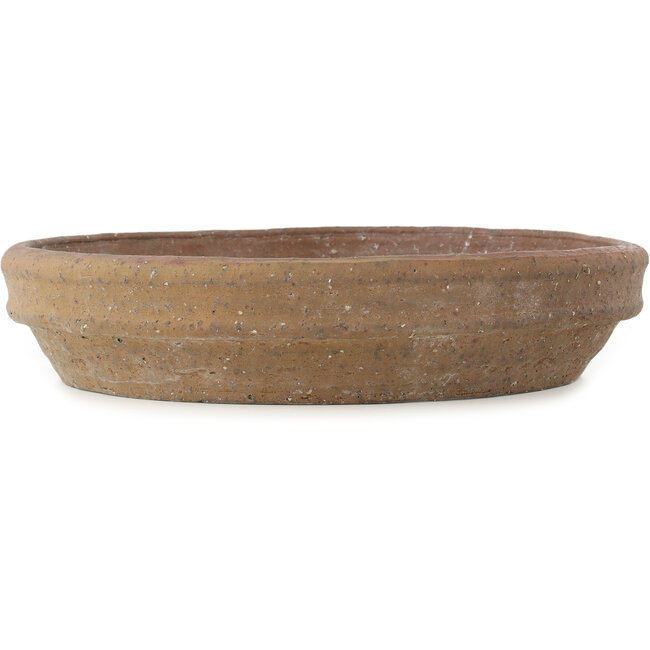Round unglazed bonsai pot by Reiho - 390 x 390 x 88 mm