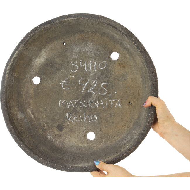 Round unglazed bonsai pot by Reiho - 430 x 430 x 75 mm