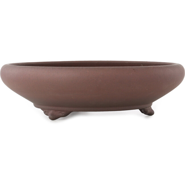 Round unglazed bonsai pot by Yamaaki - 375 x 375 x 108 mm
