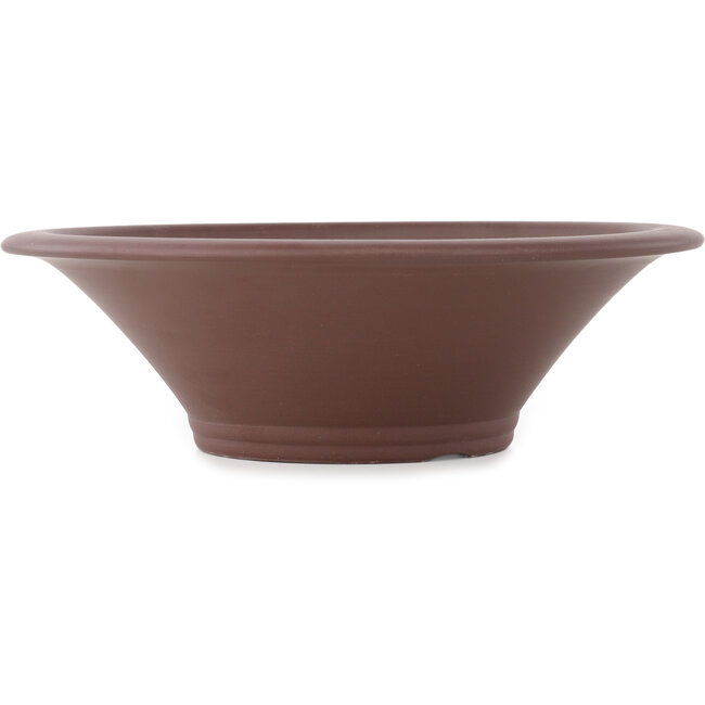 Ronde ongeglazuurde bonsaipot van Yamaaki - 370 x 370 x 115 mm