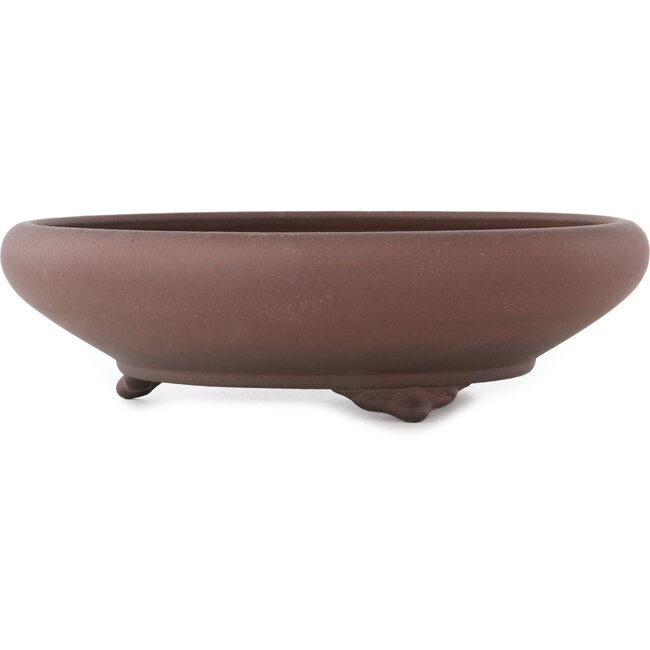 Round unglazed bonsai pot by Yamaaki - 375 x 375 x 108 mm