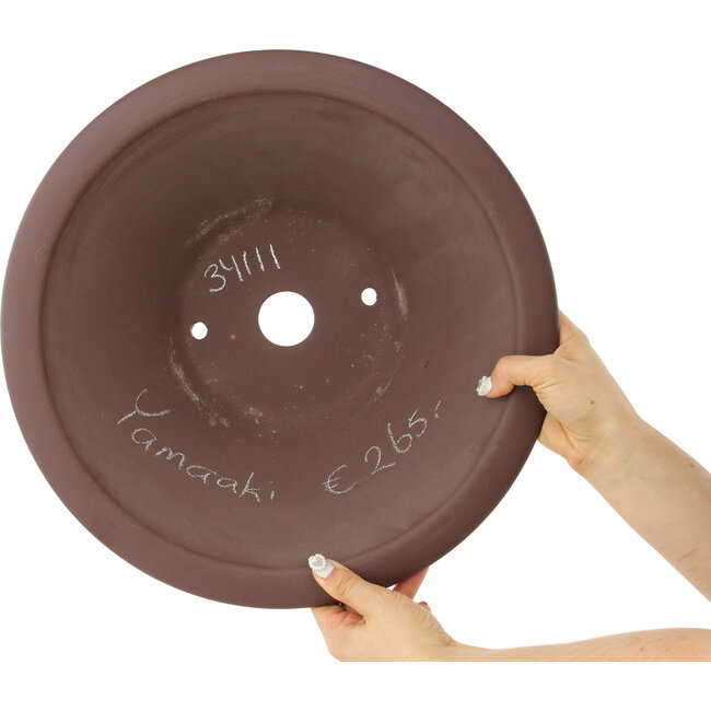 Pot à bonsaï rond non émaillé de Yamaaki - 370 x 370 x 115 mm