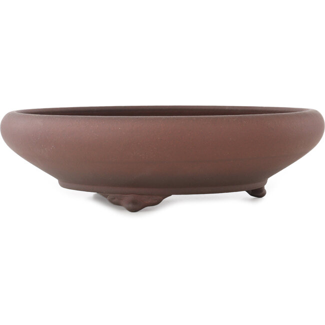 Round unglazed bonsai pot by Yamaaki - 375 x 375 x 108 mm
