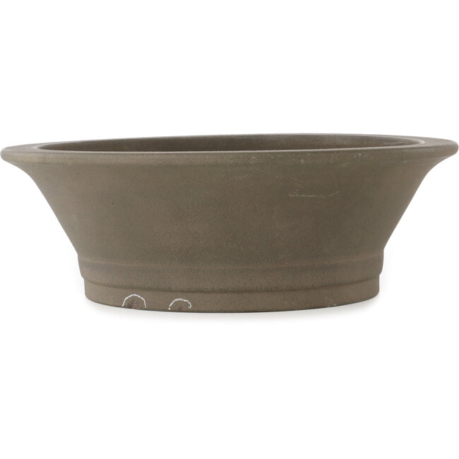 Round unglazed bonsai pot by Yamaaki - 410 x 410 x 140 mm