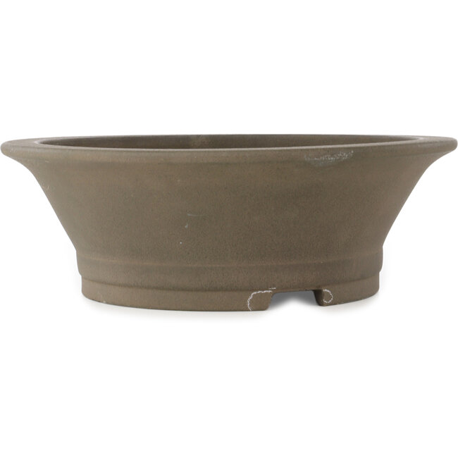 Round unglazed bonsai pot by Yamaaki - 410 x 410 x 140 mm