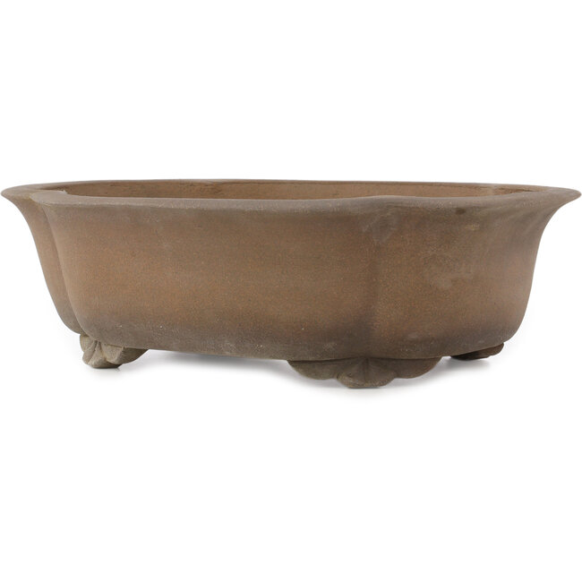 Mokko ongeglazuurde bonsaipot van Mazan - 460 x 390 x 145 mm