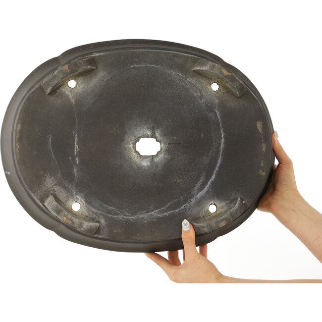 Mokko ongeglazuurde bonsaipot van Mazan - 465 x 365 x 130 mm