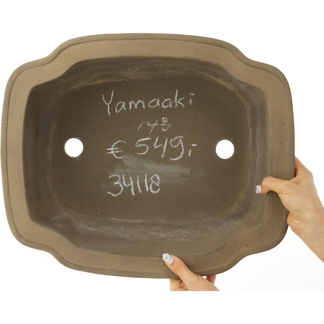 Mokko unglazed bonsai pot by Yamaaki - 440 x 368 x 168 mm