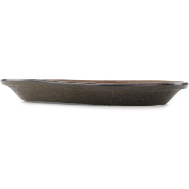 Oval unglazed bonsai pot - 395 x 300 x 45 mm