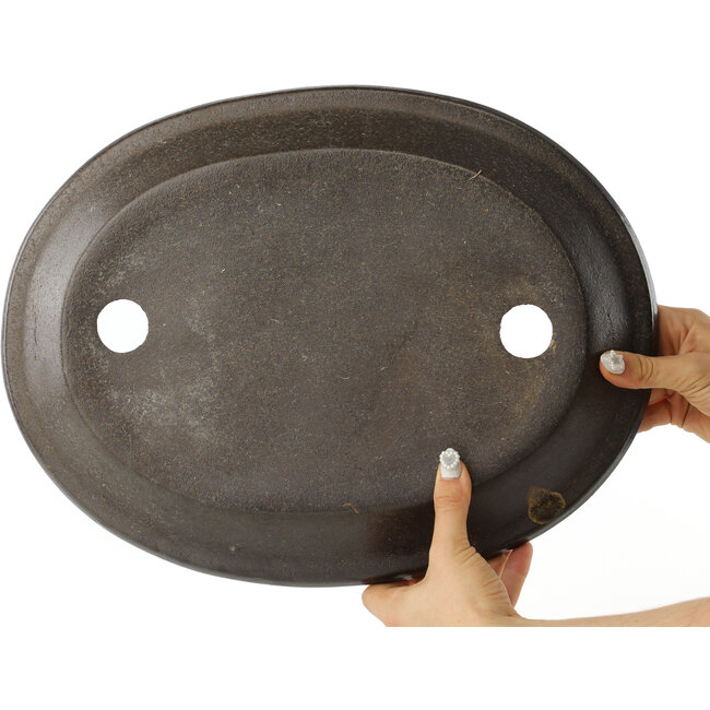 Pot à bonsaï ovale non émaillé - 395 x 300 x 45 mm