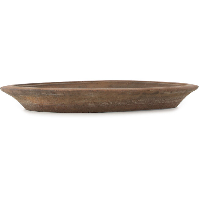 Oval unglazed bonsai pot - 490 x 370 x 50 mm