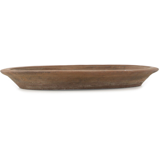 Oval unglazed bonsai pot - 490 x 370 x 50 mm