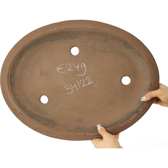 Ovale ongeglazuurde bonsai pot - 490 x 370 x 50 mm