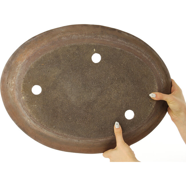 Ovale ongeglazuurde bonsai pot - 490 x 370 x 50 mm