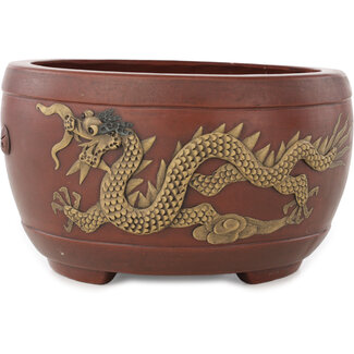 Yixing 170 mm round unglazed bonsai pot by Yixing, China