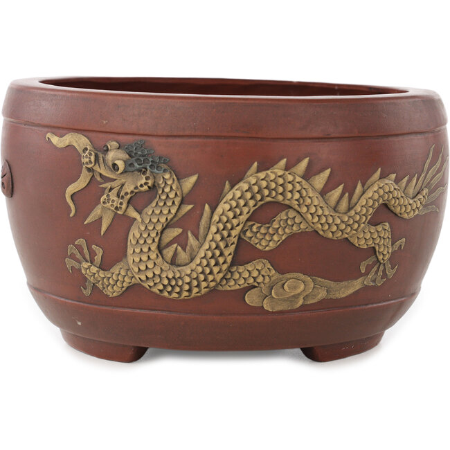 Vaso bonsai rotondo non smaltato di Yixing - 170 x 170 x 97 mm