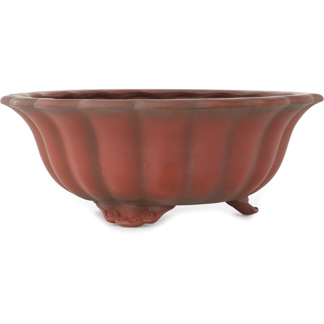 Lotus unglazed bonsai pot by Bigei - 250 x 250 x 98 mm