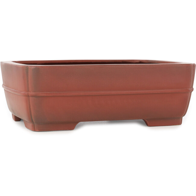 Pot à bonsaï rectangulaire non émaillé de Bigei - 252 x 192 x 85 mm