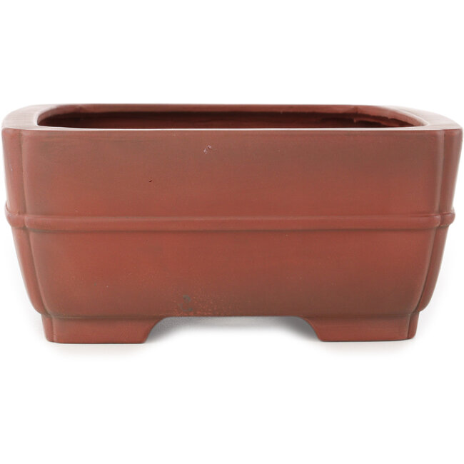 Rectangular unglazed bonsai pot by Bigei - 252 x 192 x 85 mm