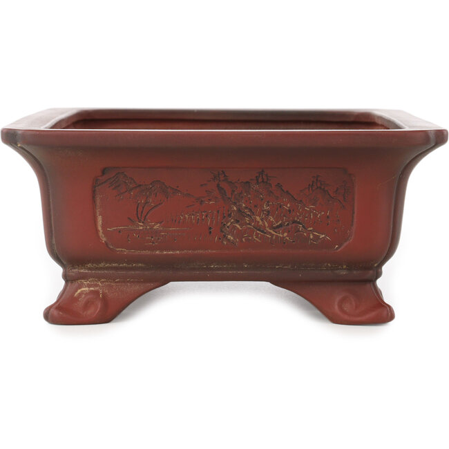 Vaso bonsai rettangolare non smaltato di Bigei - 247 x 187 x 82 mm