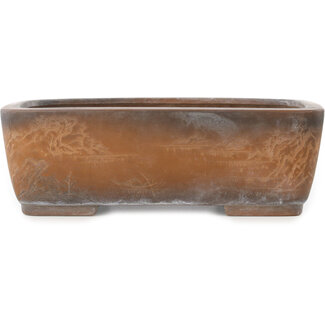 Bigei - Hirata Atsumi Maceta rectangular sin esmaltar para bonsái de 245 mm de Bigei, Tokoname, Japón