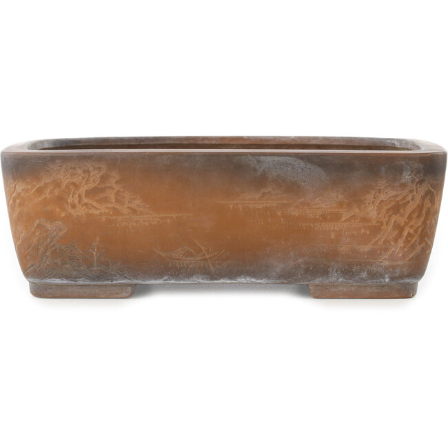 Maceta rectangular sin esmaltar para bonsái de Bigei - 245 x 185 x 80 mm