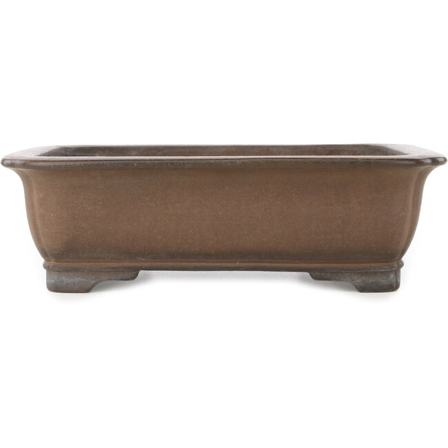 Rectangular unglazed bonsai pot by Gyouzan - 280 x 214 x 85 mm
