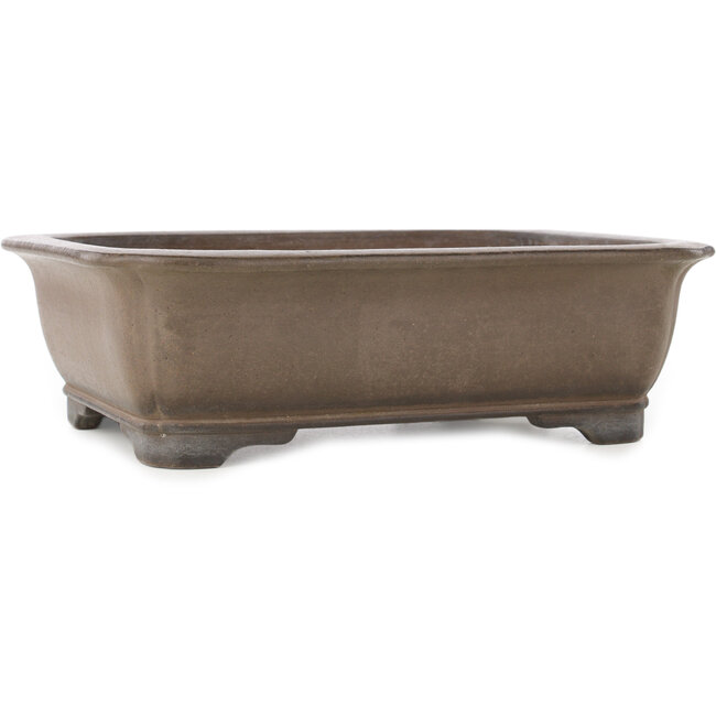Maceta rectangular sin esmaltar para bonsái de Gyouzan - 280 x 214 x 85 mm