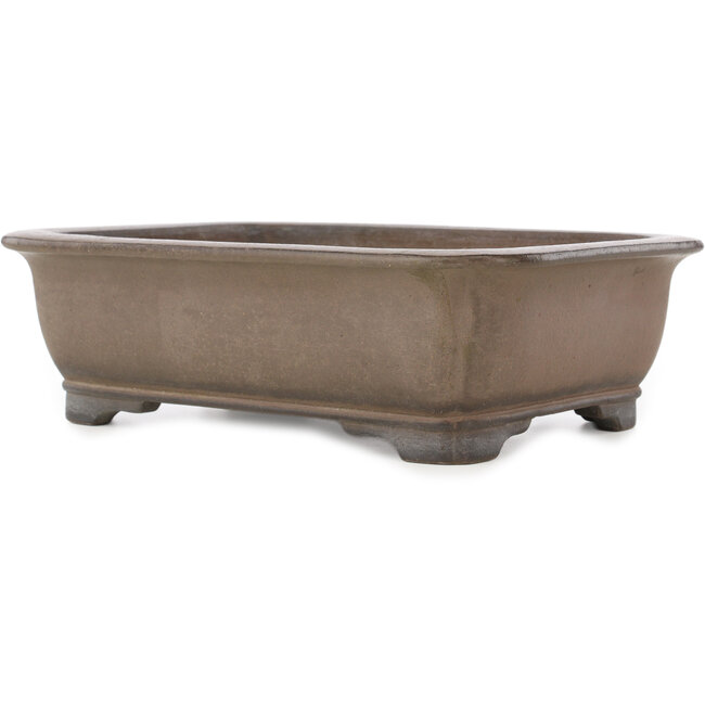 Vaso bonsai rettangolare non smaltato di Gyouzan - 280 x 214 x 85 mm