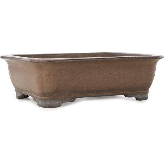 Maceta rectangular sin esmaltar para bonsái de Gyouzan - 280 x 214 x 85 mm