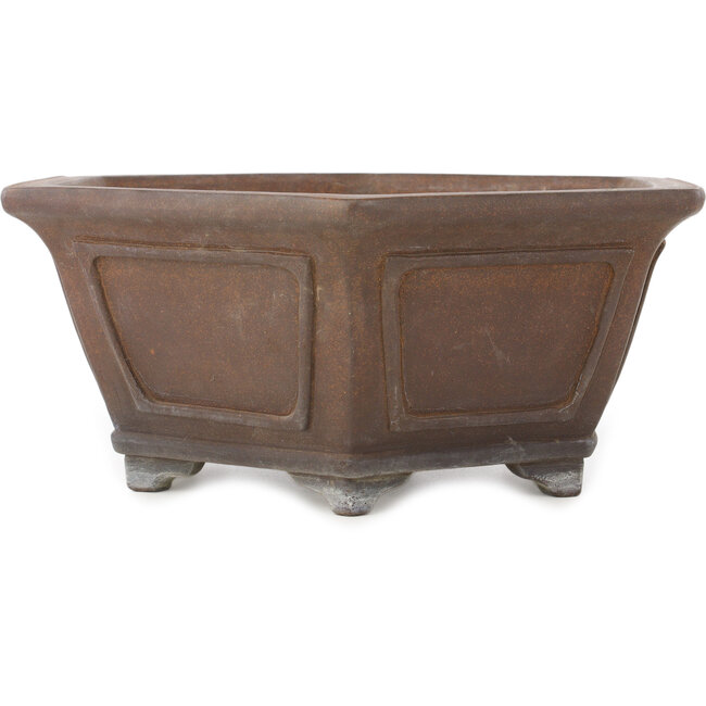 Pot à bonsaï hexagonal non émaillé de Gyouzan - 377 x 377 x 152 mm