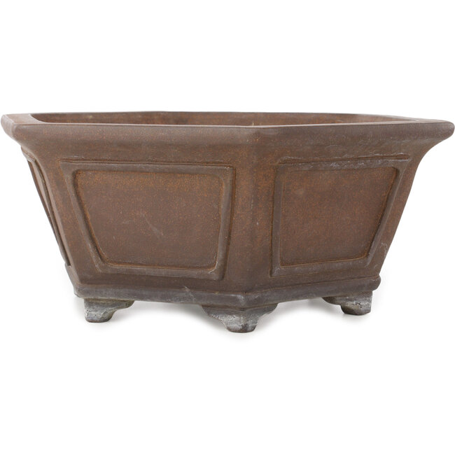 Vaso bonsai esagonale non smaltato di Gyouzan - 377 x 377 x 152 mm
