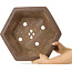 Maceta hexagonal sin esmaltar para bonsái de Gyouzan - 377 x 377 x 152 mm
