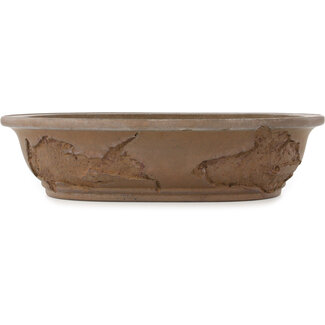  Yamaaki Pot à bonsaï ovale non émaillé de 450 mm par Yamaaki Koshosen (première génération), Tokoname, Japon