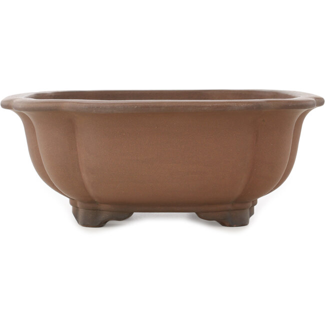 Square unglazed bonsai pot by Gyouzan - 380 x 380 x 155 mm