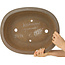 Pot à bonsaï ovale non émaillé de Yamaaki Koshosen (première génération) - 450 x 360 x 115 mm