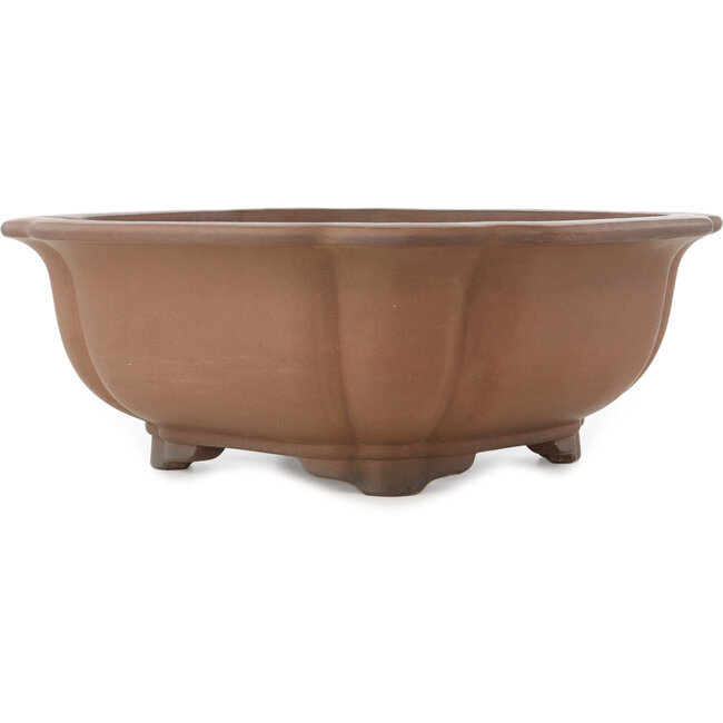 Square unglazed bonsai pot by Gyouzan - 380 x 380 x 155 mm